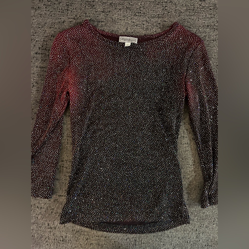 Red spandex top with sparkles